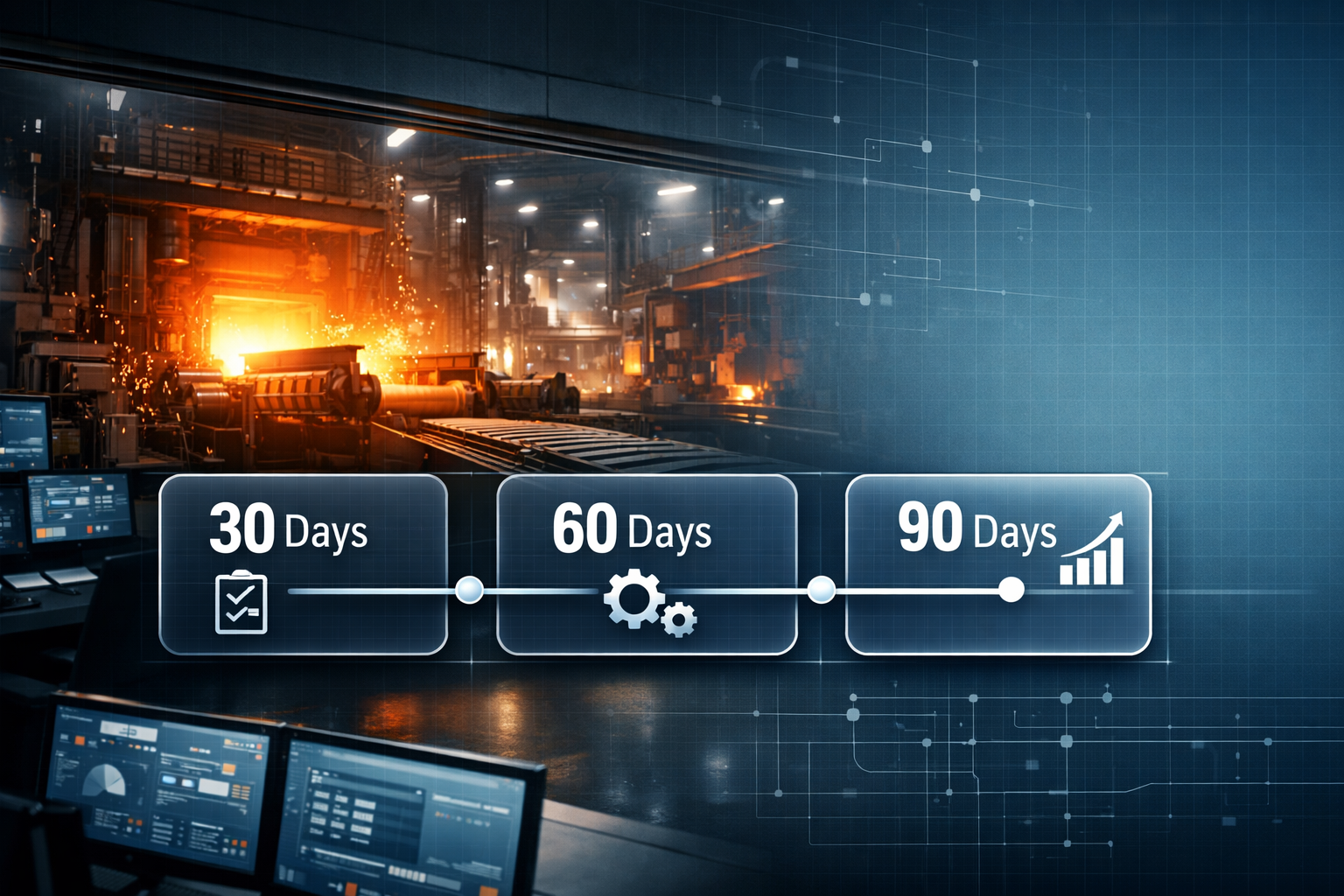 ERP Implementation Plan for Steel Plants: 30 60 90 Day Roadmap